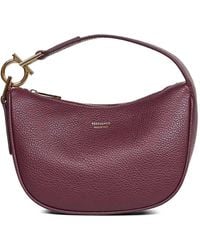 Ferragamo - Mini Gancini-Detail Leather Shoulder Bag - Lyst