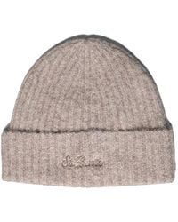 MC2 Saint Barth - Nut Wengen Alpaca Blend Beanie With Logo Embroidery - Lyst