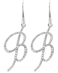Blumarine - B-monogram Rhinestone Earrings - Lyst