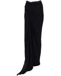 Rick Owens - Draped Midi Skirt - Lyst