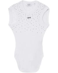 Off-White c/o Virgil Abloh - X Swarovski Kat Crystal-Embellished Ribbed Top - Lyst
