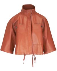 Lafayette 148 New York - Cropped Leather Overshirt - Lyst