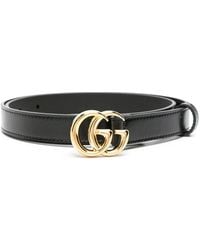 Gucci - Belt Gold Double G Buckle Leather 397660 4cm (GGB1001) - Lyst