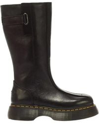 Dr. Martens - Buzz Hi High Buckle-Detail Leather Boots - Lyst
