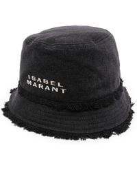 Isabel Marant - Logo-embroidered Denim Bucket Hat - Lyst