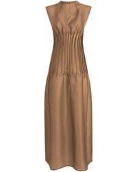 Khaite - Brown Wes Silk Maxi Dress - Lyst