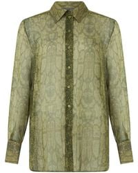 Alberta Ferretti - Snake-Print Silk Shirt - Lyst