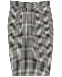 Stella McCartney - Jupe Mi-Longue En Laine À Carreaux Prince De Galles - Lyst