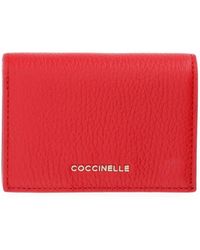 Coccinelle - Metallic Soft Logo-Lettering Pebbled Wallet - Lyst