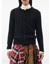 Ann Demeulemeester - Open-Knit Button-Up Sweater - Lyst