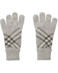 Burberry - Check Cashmere Blend Gloves - Lyst