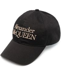 McQueen - Logo Cap Black/ivory - Lyst