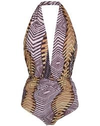 Amir Slama - Printed Halterneck Swimsuit - Lyst