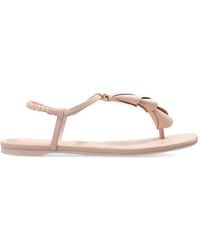 Kate Spade - Lily Petal-Embellished Leather Sandals - Lyst
