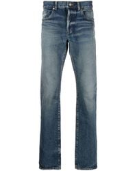 Saint Laurent - Gerade Jeans mit Stone-Wash-Effekt - Lyst