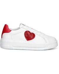 Love Moschino - Heart-Patch Lace-Up Sneakers - Lyst