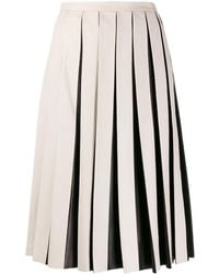 Tod's - Plooirok Van Leer - Lyst