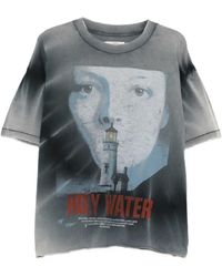 ERCOLE STUDIO - Graphic-Print Raw-Edge T-Shirt - Lyst