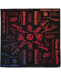 Acne Studios - Logo-Print Silk Scarf - Lyst