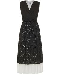 Pearl & Caviar - Robe Mi-Longue À Broderies - Lyst