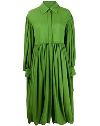 Valentino Garavani - Gathered Hem Pleated Shirt Dress - Lyst