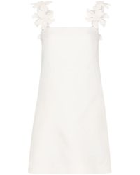 Valentino Garavani - Short Dress With Straps In Embroidered Crepe Couture - Lyst
