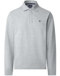 Hackett - Logo-Embroidered Long-Sleeve Polo Shirt - Lyst