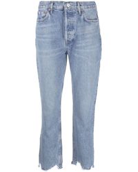 Agolde - Cropped-Jeans mit offenem Saum - Lyst