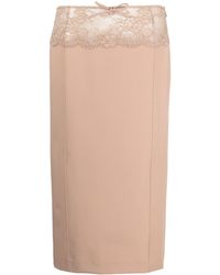 Blumarine - Lace-detail High-waist Midi Skirt - Lyst