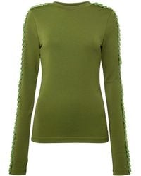 JW Anderson - Top A Maniche Lunghe Con Bordo Plissettato - Lyst