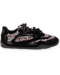 Pinko - Yulia 01 Leopard-Print Panelled Sneakers - Lyst