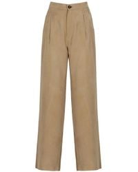 Emme - Pleated Wide-Leg Trousers - Lyst
