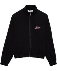 MSGM - Sweater Met Borduurwerk En Rits - Lyst