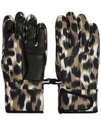 Fusalp - Glacier Leopard-Print Leather-Palm Gloves - Lyst