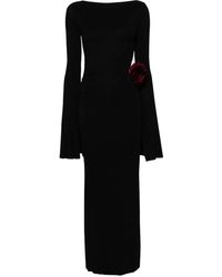 MANURI - Floral-Appliqué Jersey Maxi Dress - Lyst