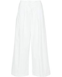 Peserico - Pleated Cotton Wide Trousers - Lyst