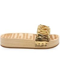 Moschino - Metallic Logo Clog - Lyst