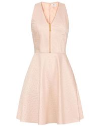 Elisabetta Franchi - Zip-Detail V-Neck Mini Dress - Lyst