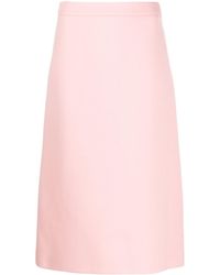 Prada Falda midi acampanada - Rosa