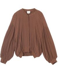 Alysi - Pinstripe Balloon-Sleeve Jacket - Lyst