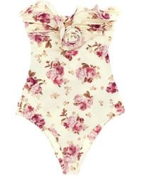 Magda Butrym - Re26 Ruffled Floral-Print Swimsuit - Lyst