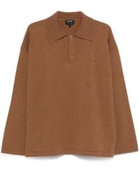 A.P.C. - Wool Polo Shirt - Lyst