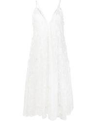 Agua Bendita - Robe Mi-Longue À Fleurs Brodées - Lyst