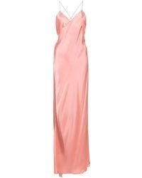 Michelle Mason - Robe Longue À Bretelles Croisées - Lyst