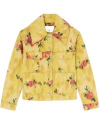 Ganni - Floral-Print Button Jacket - Lyst
