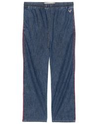 Valentino Garavani - Drawstring-Waist Contrast-Piping Jeans - Lyst
