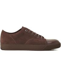 Lanvin - Baskets En Daim À Bout Contrastant - Lyst