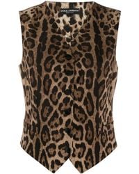 Dolce & Gabbana - Leopard Print Waistcoat - Lyst