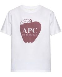 A.P.C. - T-Shirt With Print - Lyst