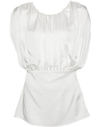 Jil Sander - Blouse Sans Manches À Fronces - Lyst